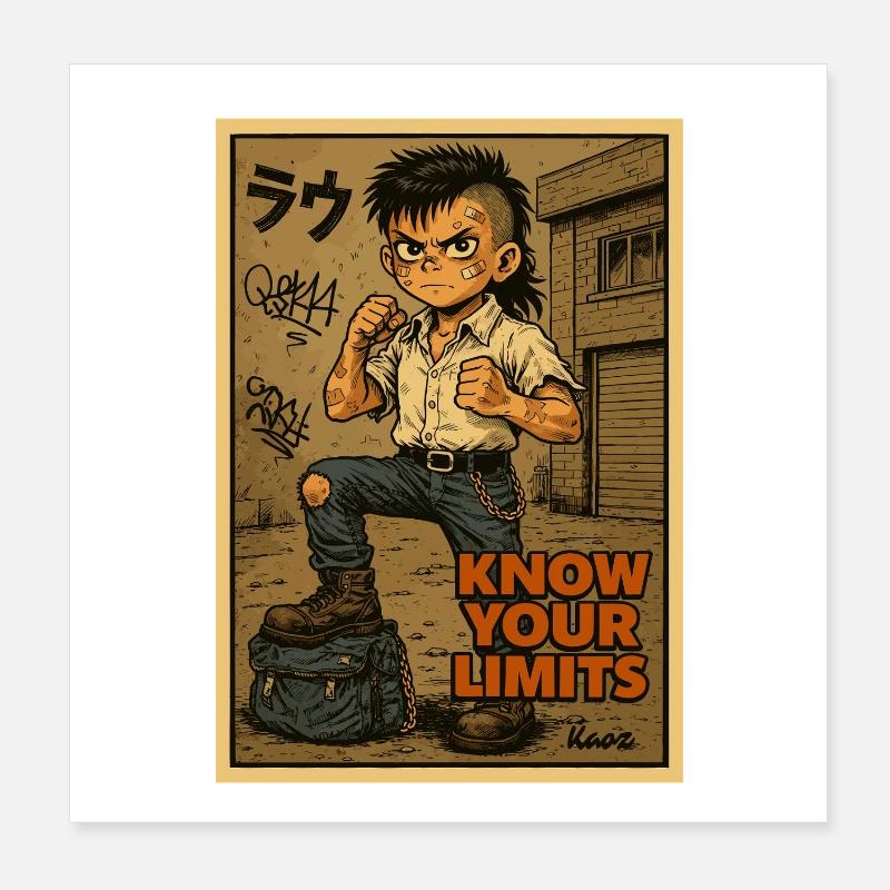 Connais tes limites gamin de la rue Poster 20 x 20 cm