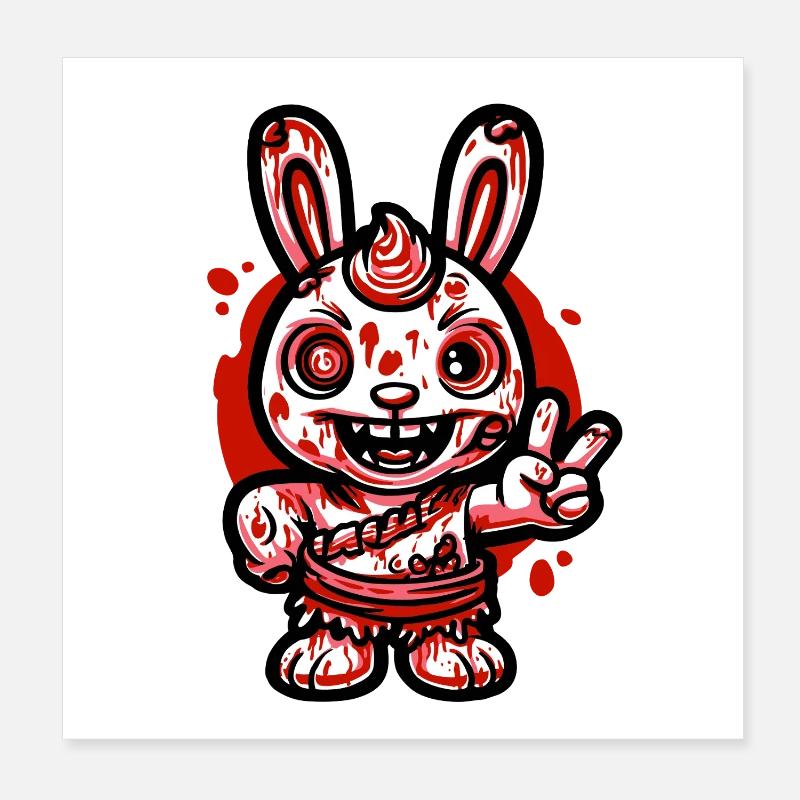 Bluthasengrinsen Poster 20x20 cm