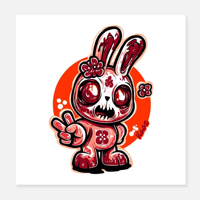Horreur Bloom Bunny Poster 20 x 20 cm