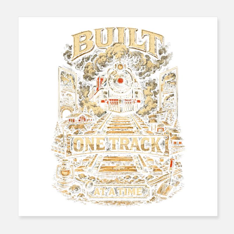 Model Railway Railway One Track At A time Poster 8" x 8" (20x20 cm)