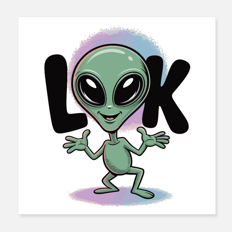T-shirt extraterrestre Look Comic Space Poster 20 x 20 cm