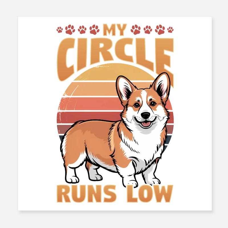 Corgi de race de chien drôle Poster 20 x 20 cm