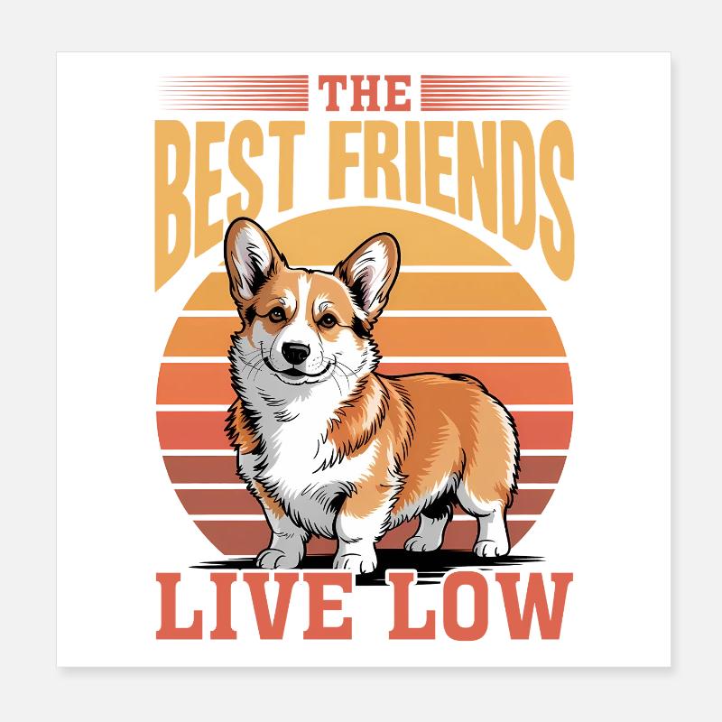 Corgi de race de chien drôle Poster 20 x 20 cm