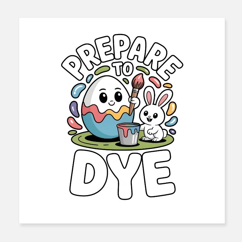 Prepare To Dye Funny Easter Saying Poster 8" x 8" (20x20 cm)