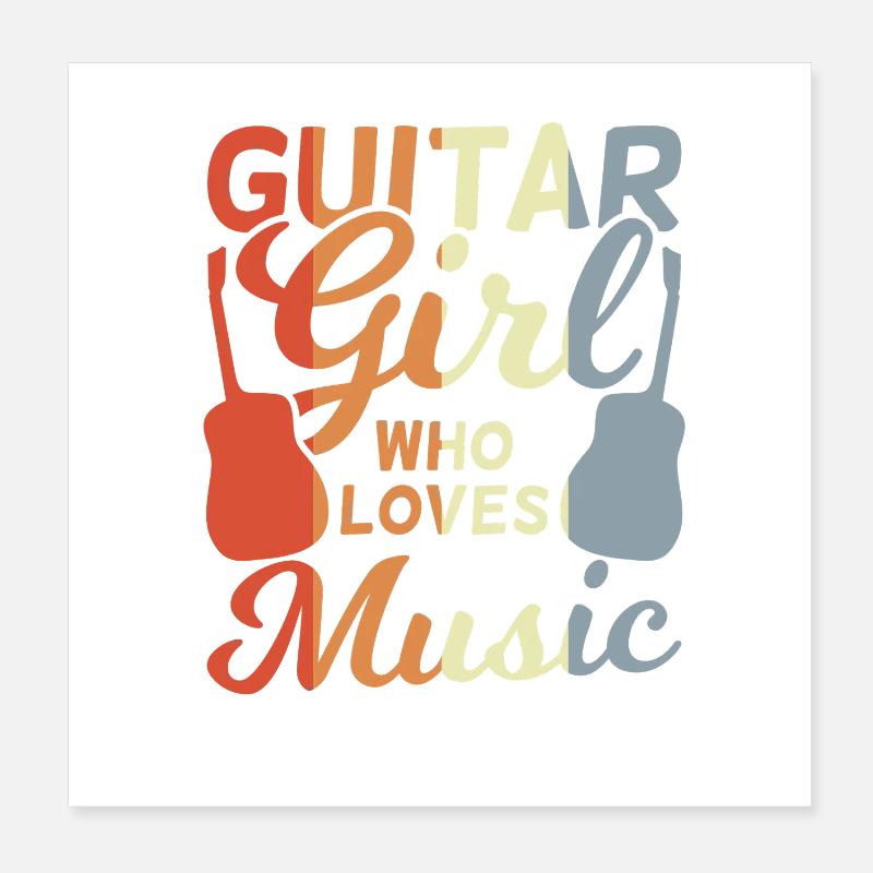 Gitarren Mädchen Poster 20x20 cm