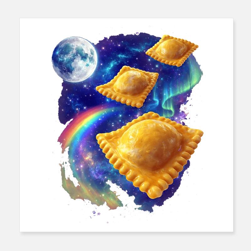 Weltraum Ravioli Poster 20x20 cm