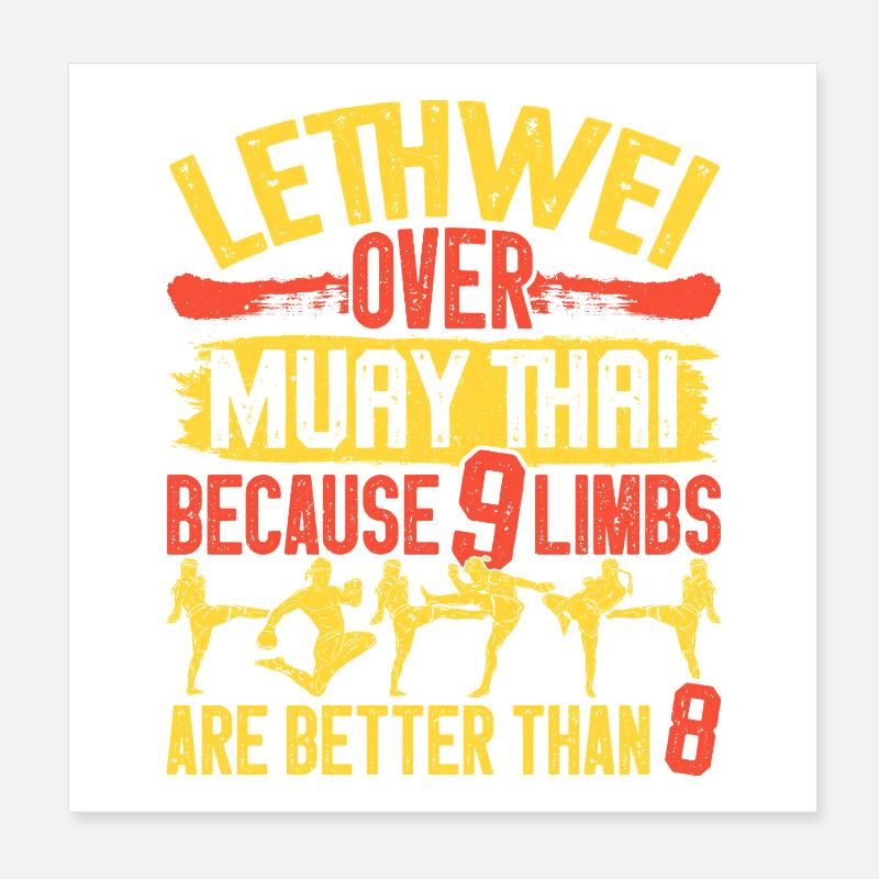 Lethwei-Lehrer Kunst der 9 Gliedmaßen Burmesisches Boxen Poster 20x20 cm