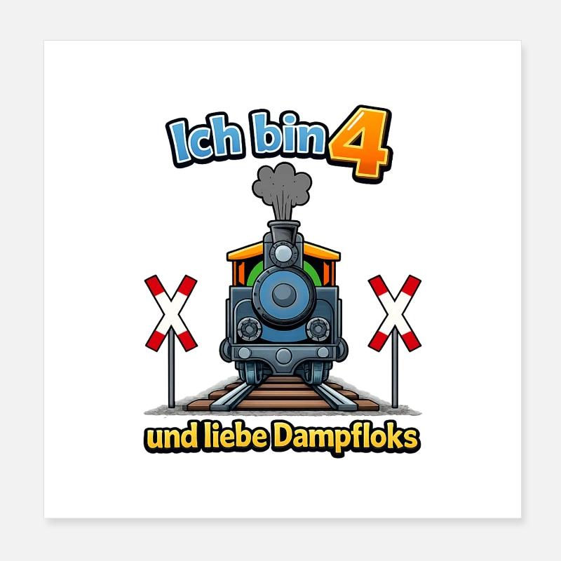 Ich bin 4 Dampflok Abenteuer Poster 20x20 cm