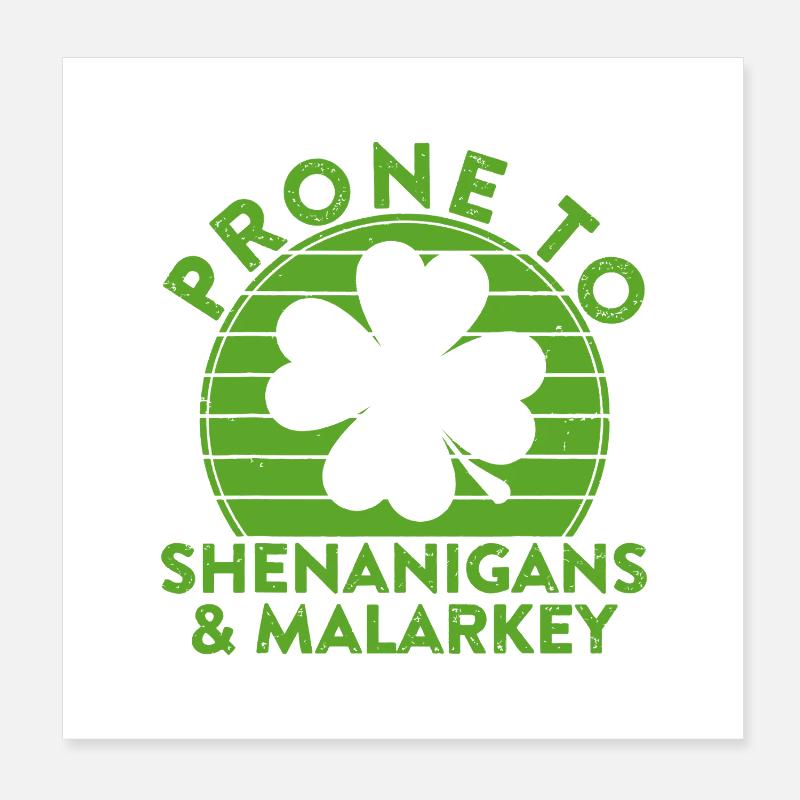 Shenanigans & Malarkey Shamrock Tee Poster 20x20 cm