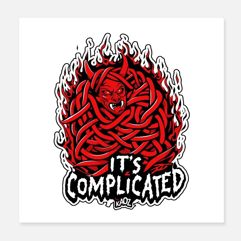 Verstrickter Feuerdämon: Es ist kompliziert Poster 20x20 cm