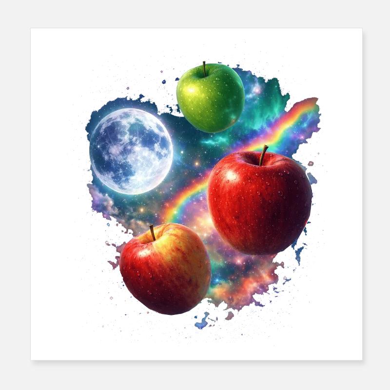 Cosmic Apple Worlds Poster 8" x 8" (20x20 cm)