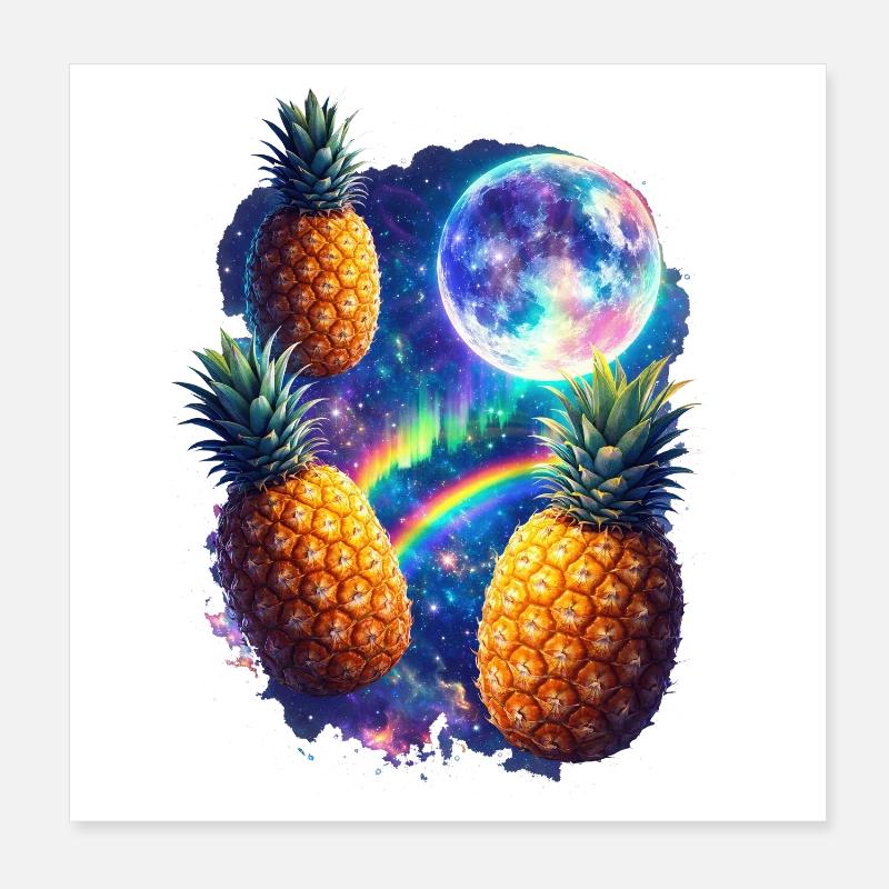 Kosmische Ananas All Poster 20x20 cm