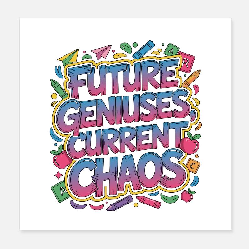 Elementary Teacher Future Geniuses Primary Teacher Poster 20x20 cm