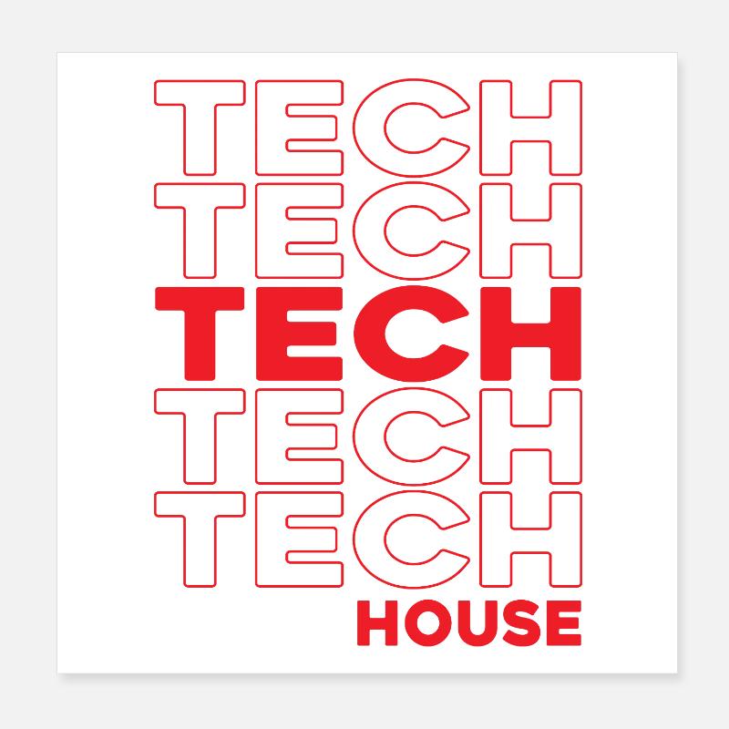 Piles néon de la Tech House Poster 20 x 20 cm