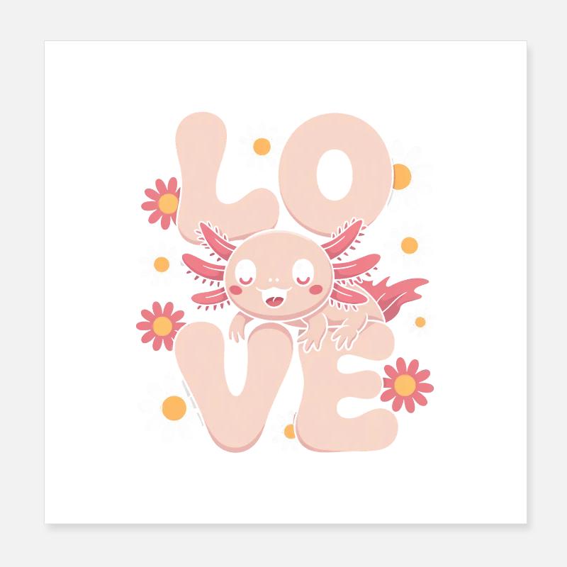 Love Bloom Dragon Poster 8" x 8" (20x20 cm)