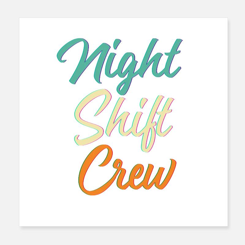 Équipe de nuit Poster 20 x 20 cm