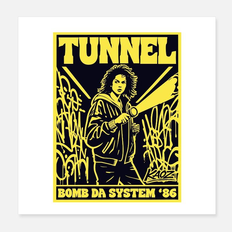 Tunnel Graffiti 86 Bomb Da System Poster 20x20 cm