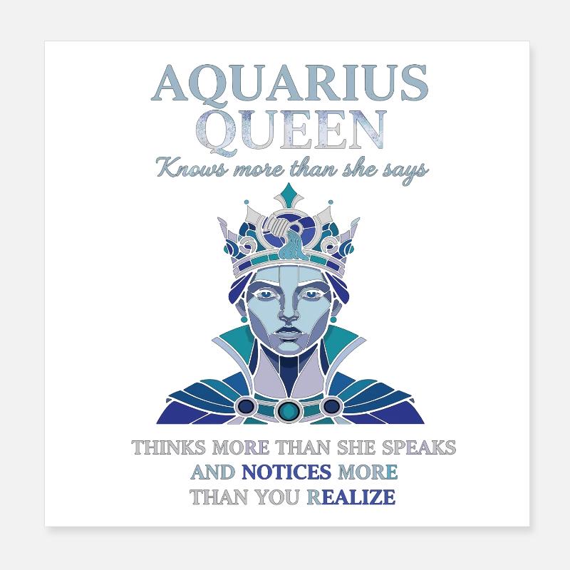 Aquarius Queen Sternzeichen Wassermann Poster 20x20 cm