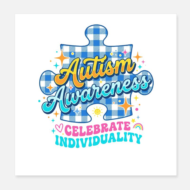 Autism Awareness Puzzle Poster 8" x 8" (20x20 cm)