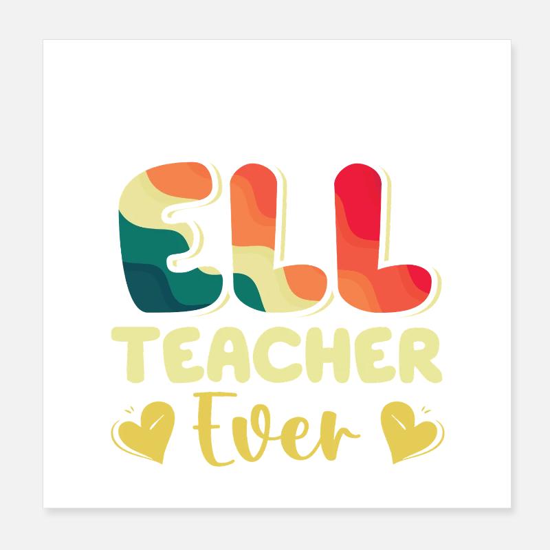 Professeur ELL Langue anglaise Poster 20 x 20 cm