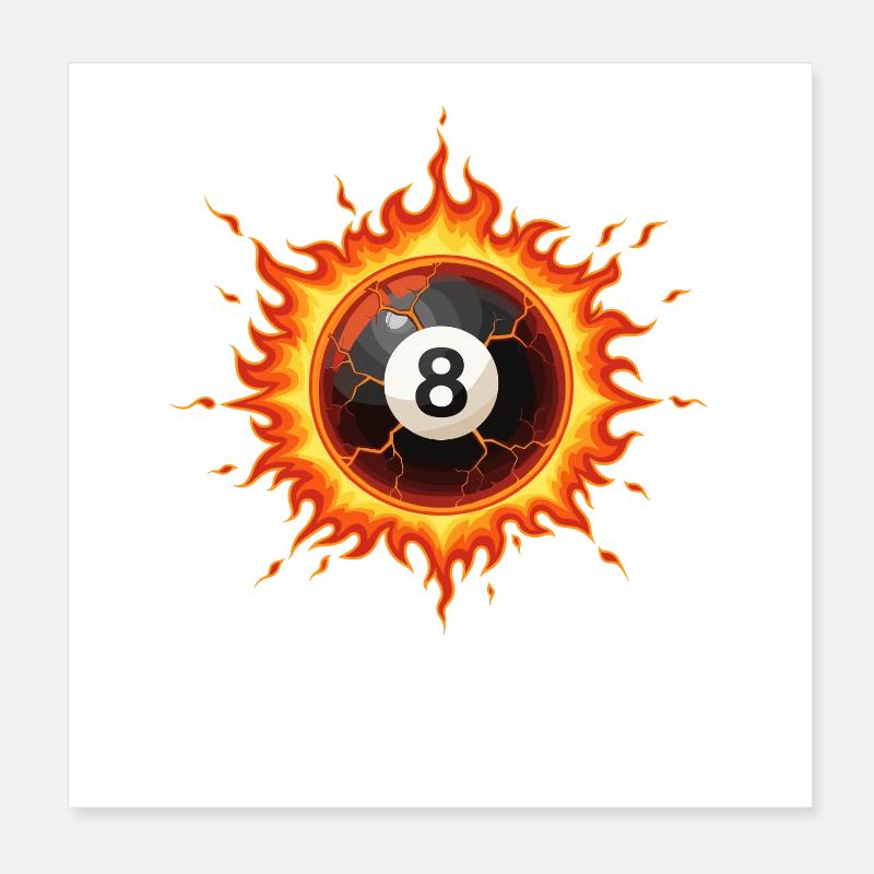 Balle de billard noir 8 Poster 20 x 20 cm