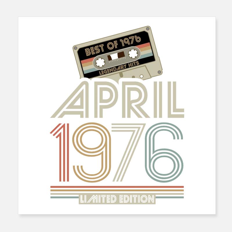 Meilleur d’avril 1976 Cassette | Édition limitée Poster 20 x 20 cm