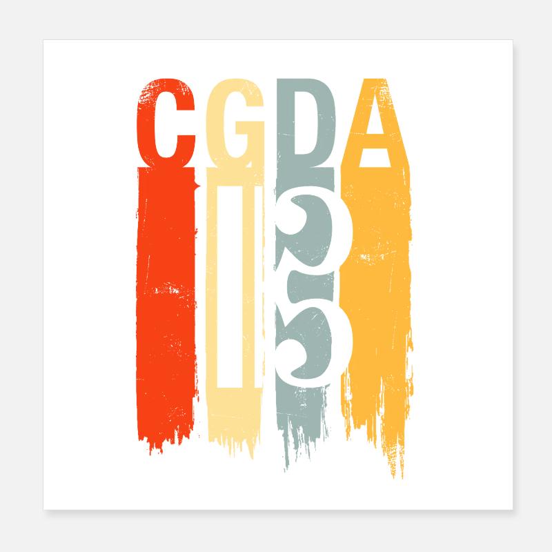 CGDA viola tuning string musician retro Poster 8" x 8" (20x20 cm)