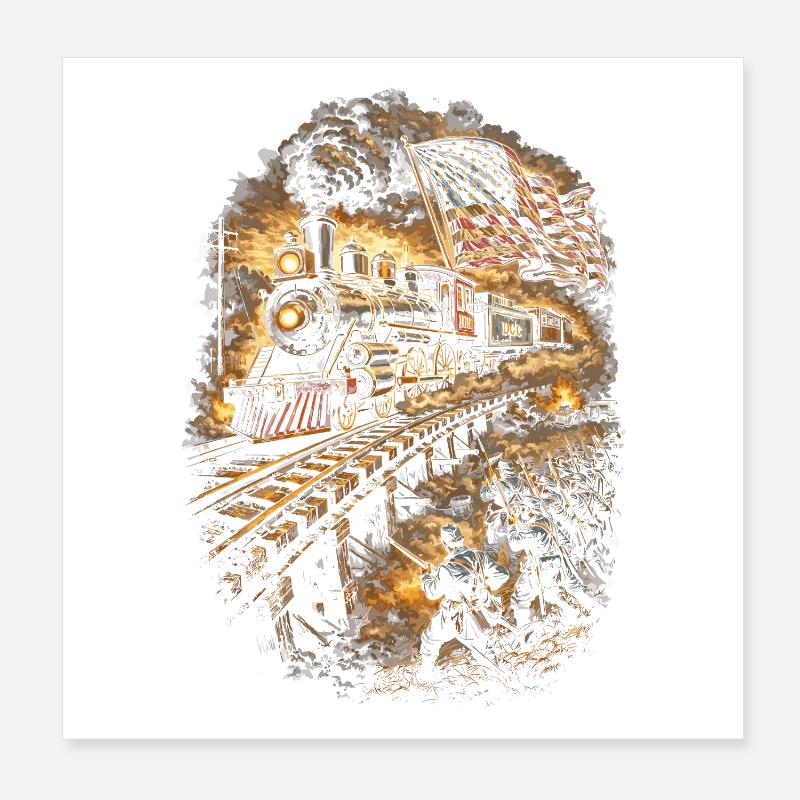 Model Railway Railway Poster 8" x 8" (20x20 cm)