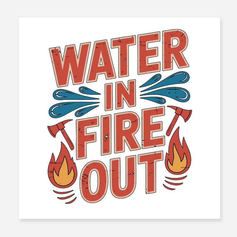 Fire Engineer Water In Fire Out Pump Operator Poster 20x20 cm