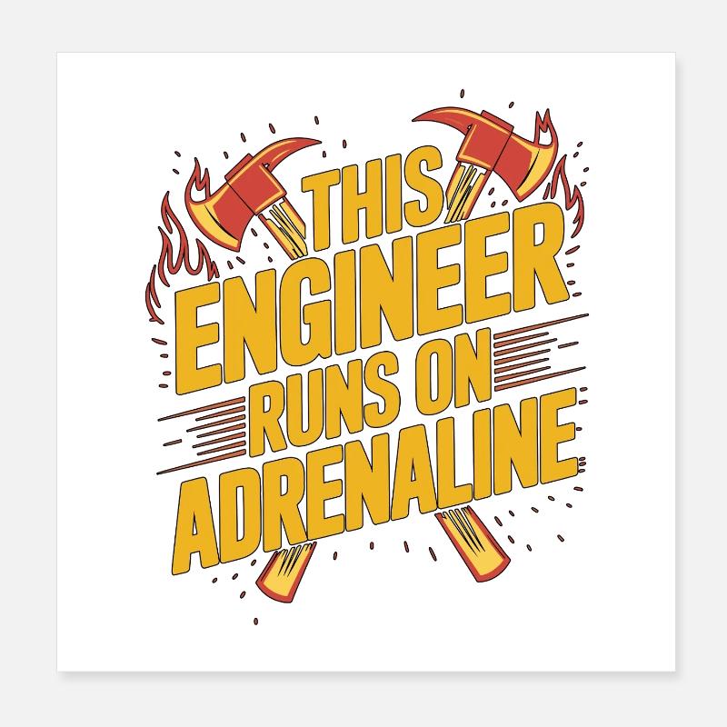 Fire Engineer This Engineer Runs On Fire Officer Poster 20x20 cm