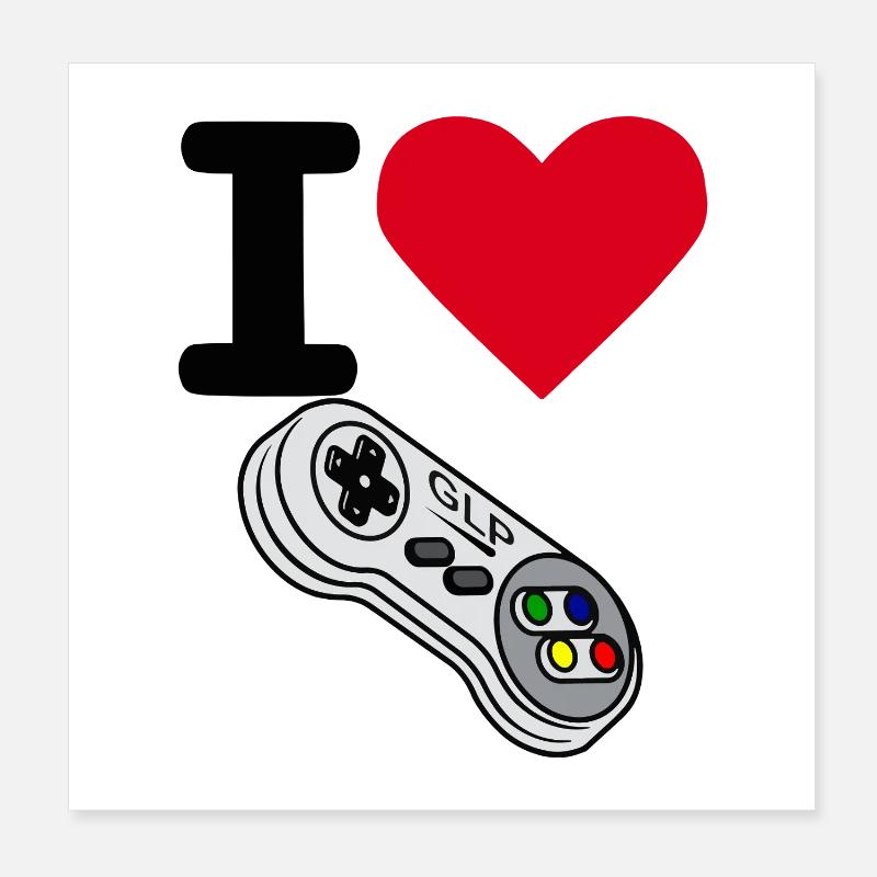 I Love GLP Retro Gamer Controller Poster 20x20 cm