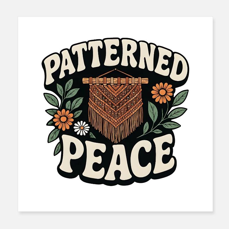 Gemusterte Ruhe | Makramee Boho Poster 20x20 cm