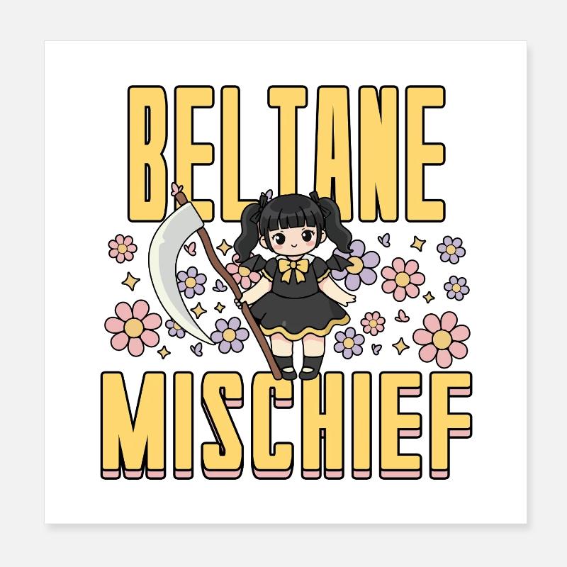 Beltane Mischief May Day Celebrations Pagan Poster 8" x 8" (20x20 cm)
