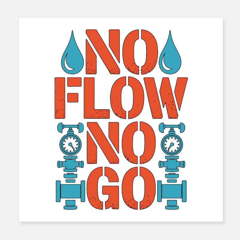 Fire Engineer No Flow No Go Fire Truck Operator Poster 20x20 cm