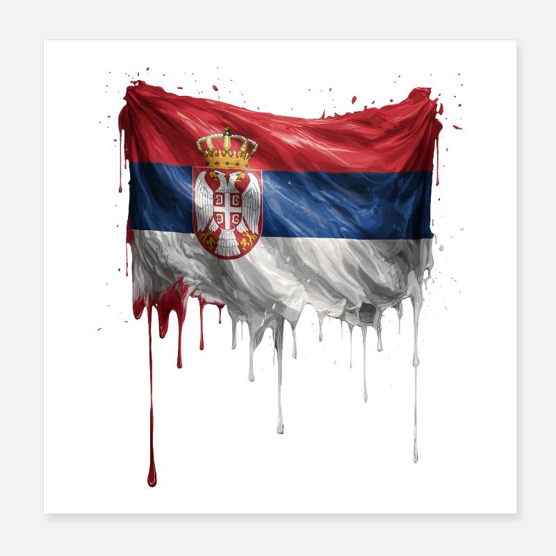 Graffiti sur la chute du drapeau serbe Poster 20 x 20 cm