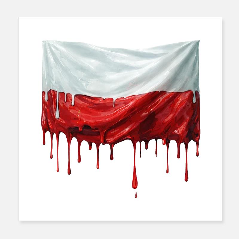 Peinture colorée du drapeau polonais Poster 20 x 20 cm