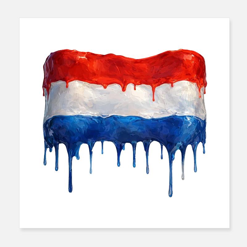 Dripping Dutch flag Poster 8" x 8" (20x20 cm)
