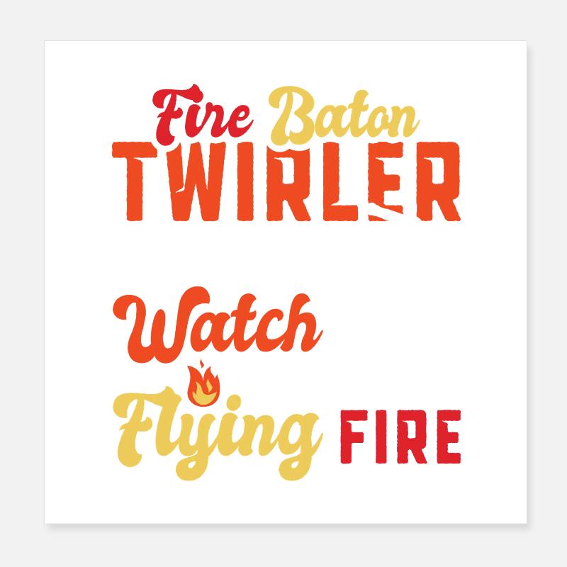 Dancing Vortex Dance School Fire Stick Dancer Poster 8" x 8" (20x20 cm)