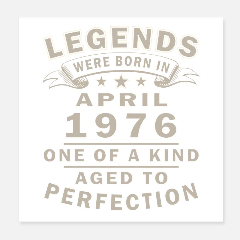 Cadeau d’anniversaire avril 1976 Poster 20 x 20 cm