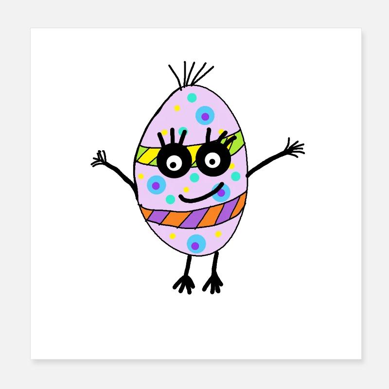 Egg Emotions Happy Easter Kids Poster 8" x 8" (20x20 cm)