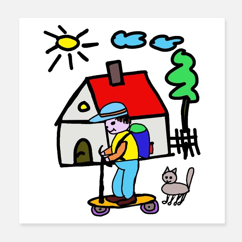 Miniy House Adventure Skateboard Poster 20x20 cm