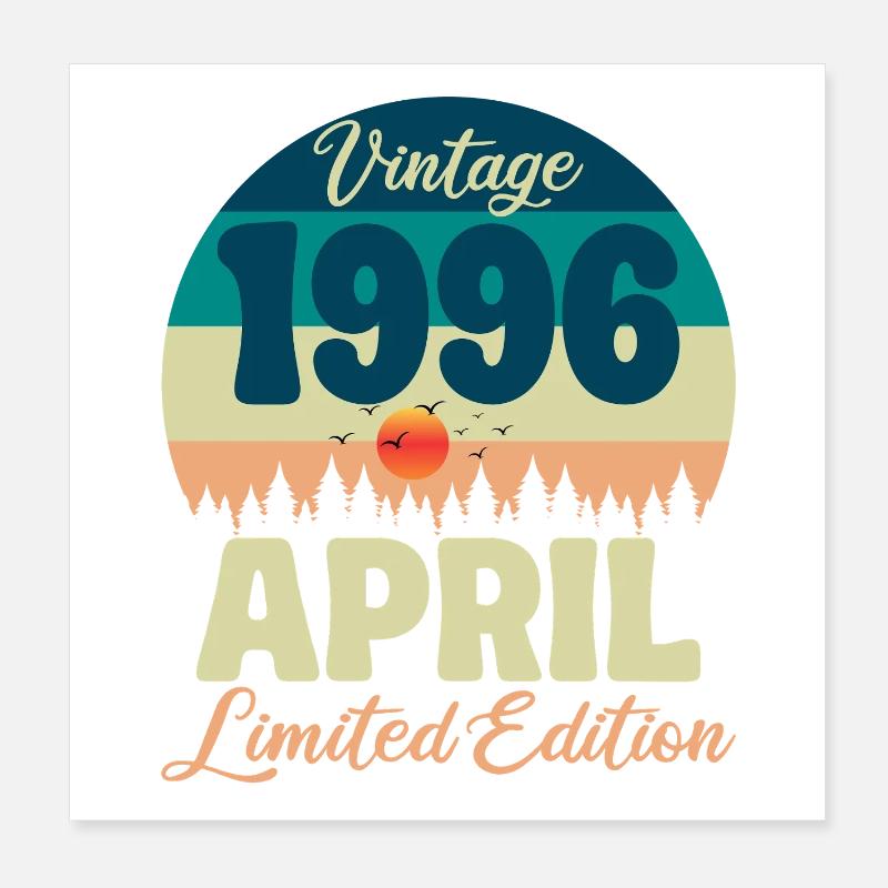 30 Year Anniversary April 1996 Vintage Gift Poster 8" x 8" (20x20 cm)