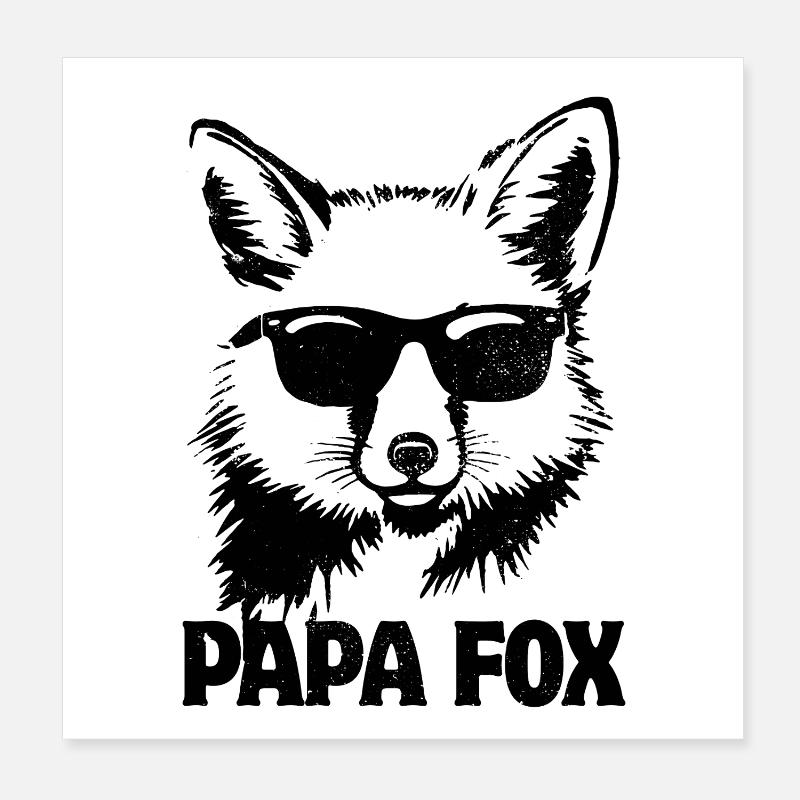 Papa Fox - Fox Father's Day Poster 8" x 8" (20x20 cm)