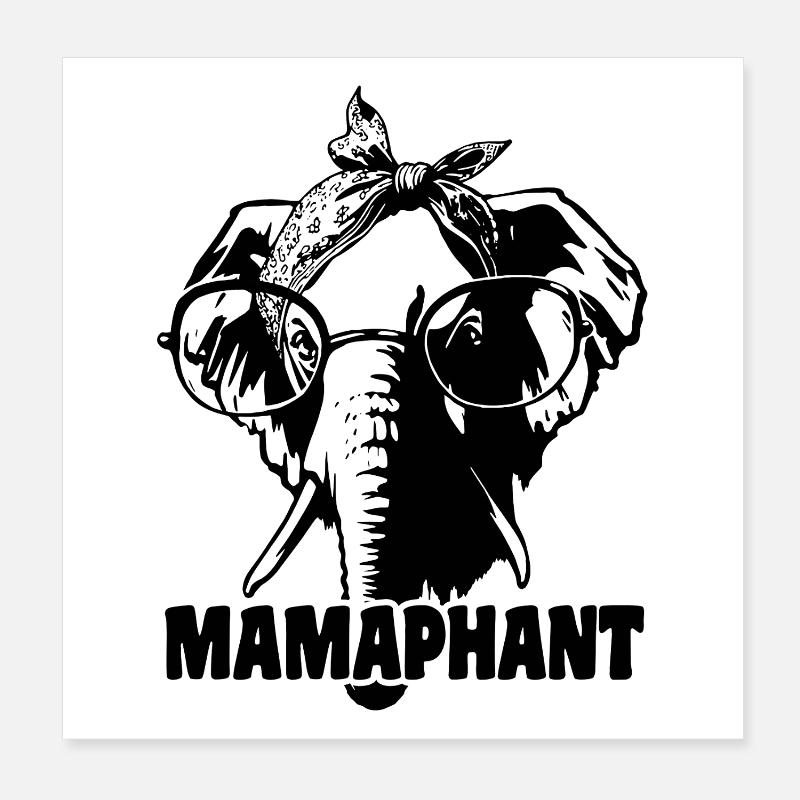 Mamaphant Elefant zum Muttertag Poster 20x20 cm