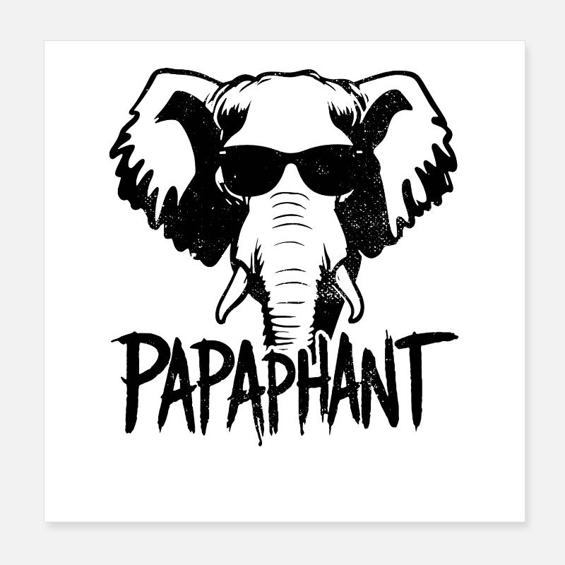 Papaphant - Elephant Father's Day Poster 8" x 8" (20x20 cm)