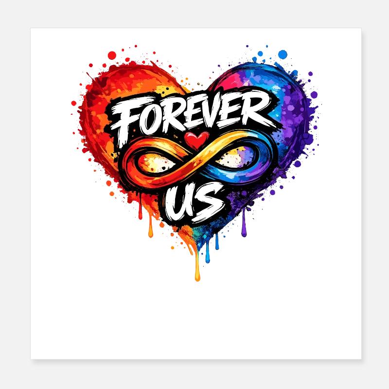 Forever Us Infinity Love for Lovers Poster 8" x 8" (20x20 cm)