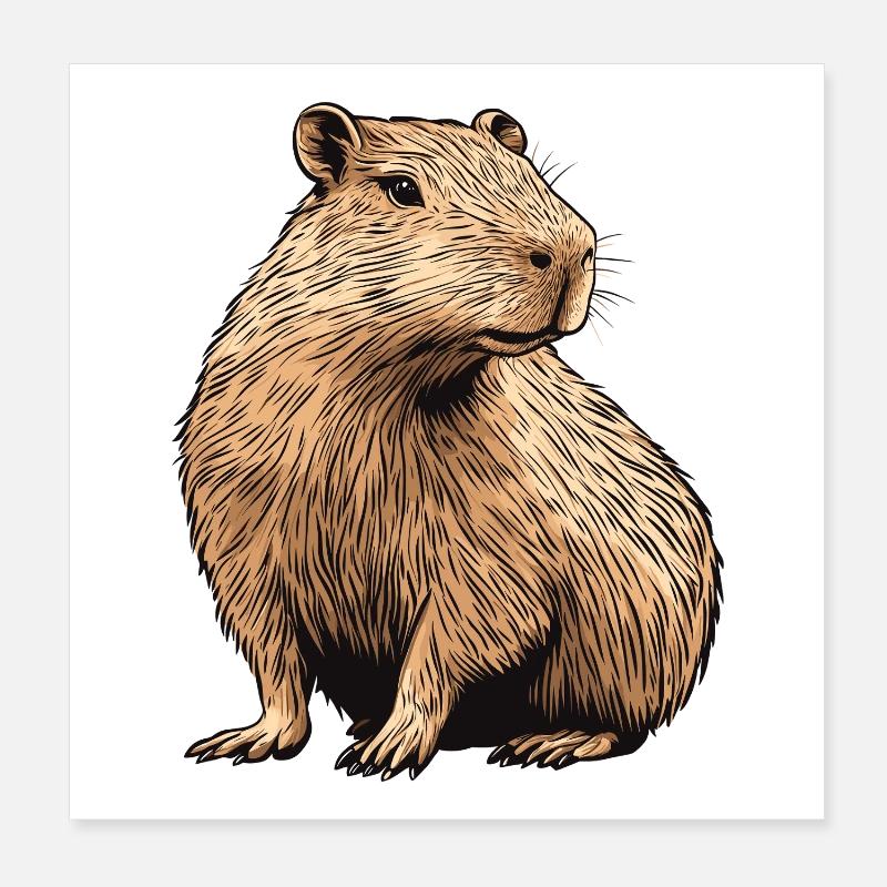 Capybara Poster 20x20 cm