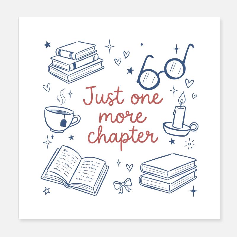 Juste un chapitre de plus - Lecture de livre Poster 20 x 20 cm