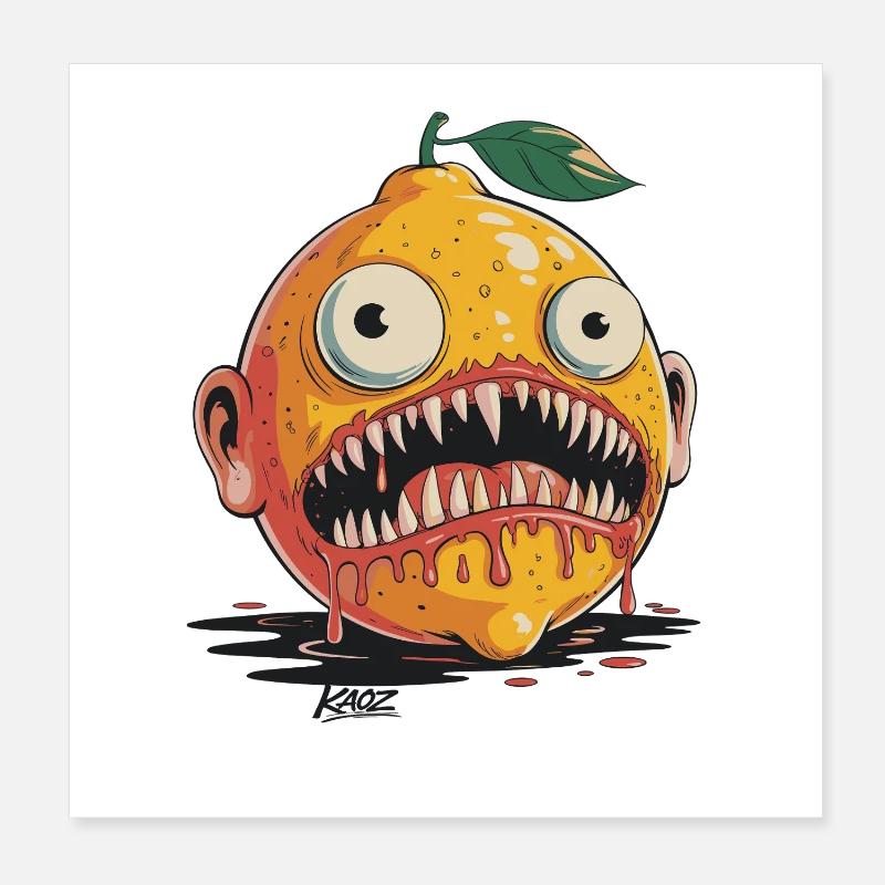 Albtraum-Zitrusmonster Poster 20x20 cm