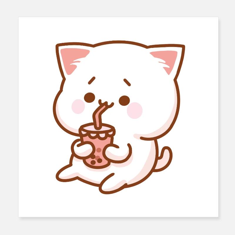 Chat et Shake Poster 20 x 20 cm